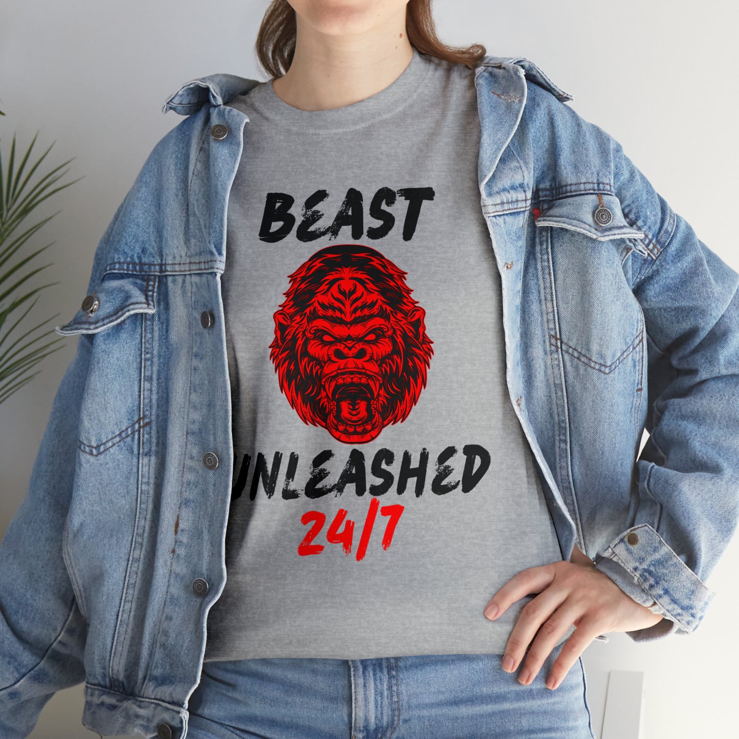 Beast Unleashed (Black Letters) Unisex Heavy Cotton Tee