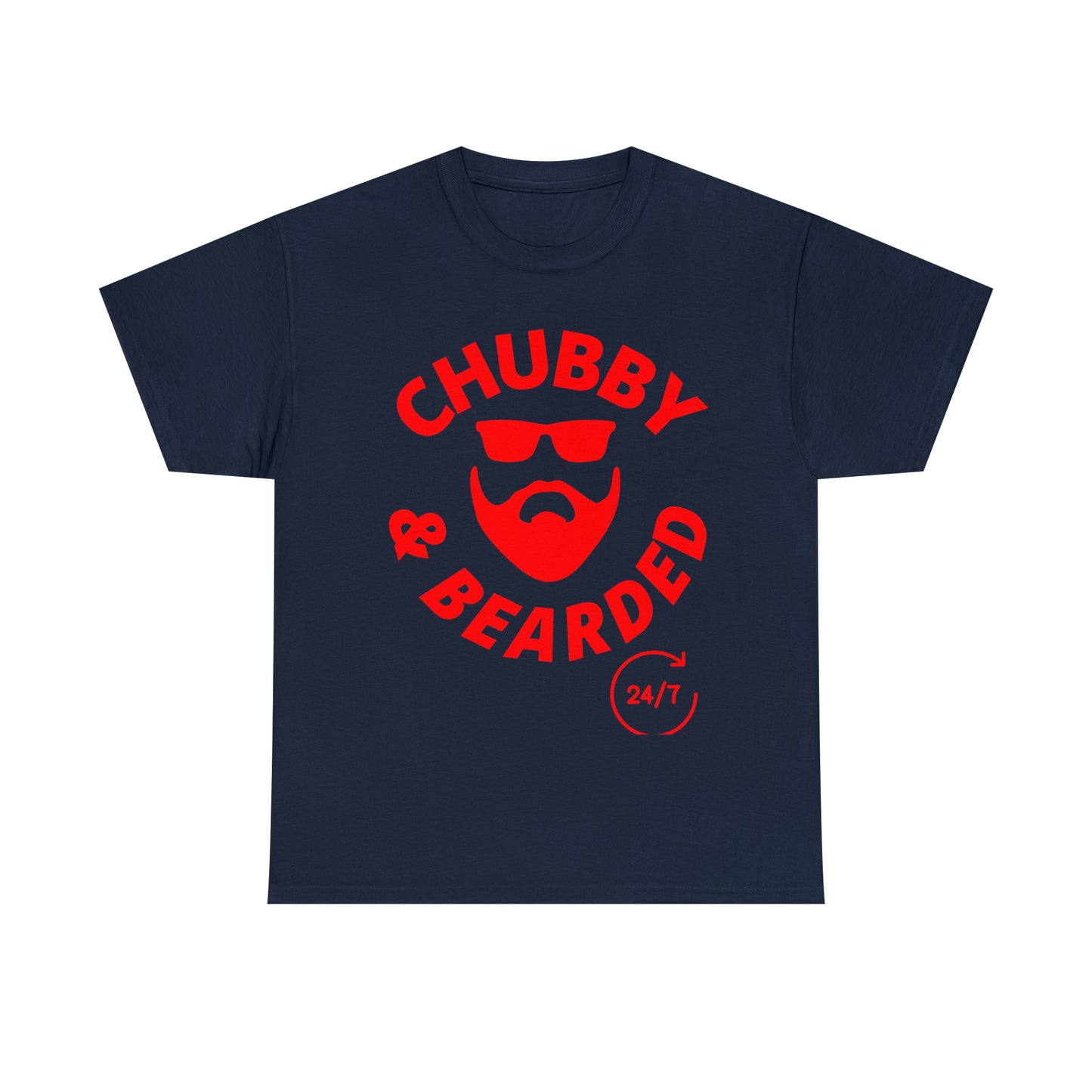 Chubby & Bearded (Red) Unisex Heavy Cotton Tee