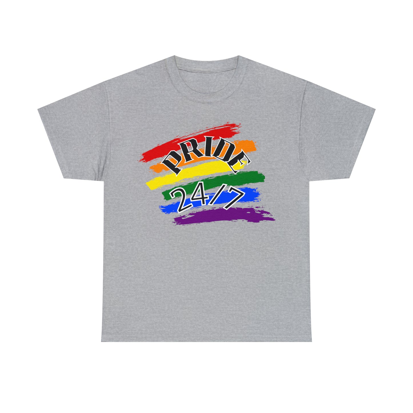 Pride 24/7 (Black Letters) Unisex Heavy Cotton Tee