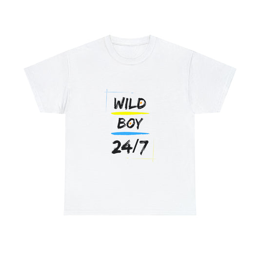 Wild Boy (Black Letters) Unisex Heavy Cotton Tee