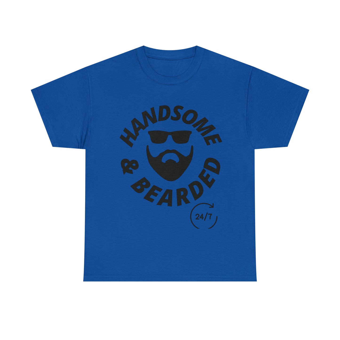 Handsome & Bearded (Black Letters) Unisex Heavy Cotton Tee