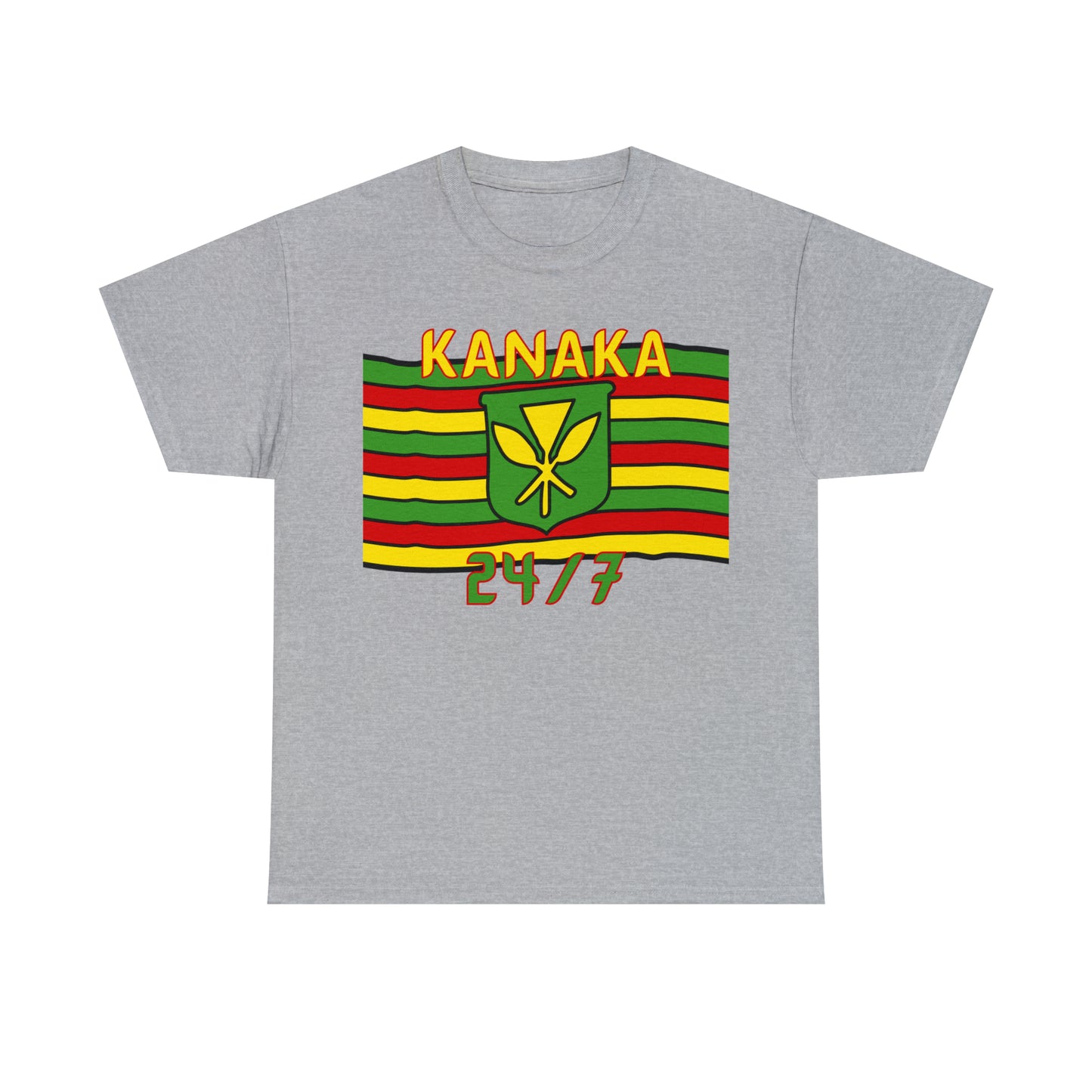 Kanaka 24/7 (Yellow Letters) Unisex Heavy Cotton Tee