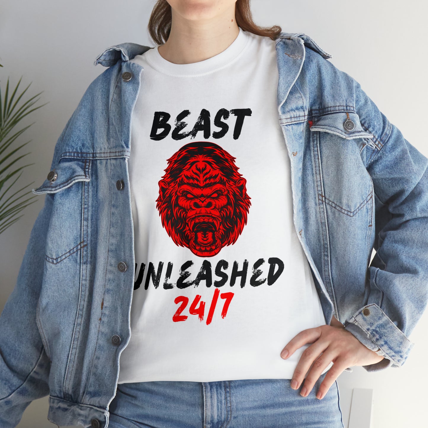 Beast Unleashed (Black Letters) Unisex Heavy Cotton Tee