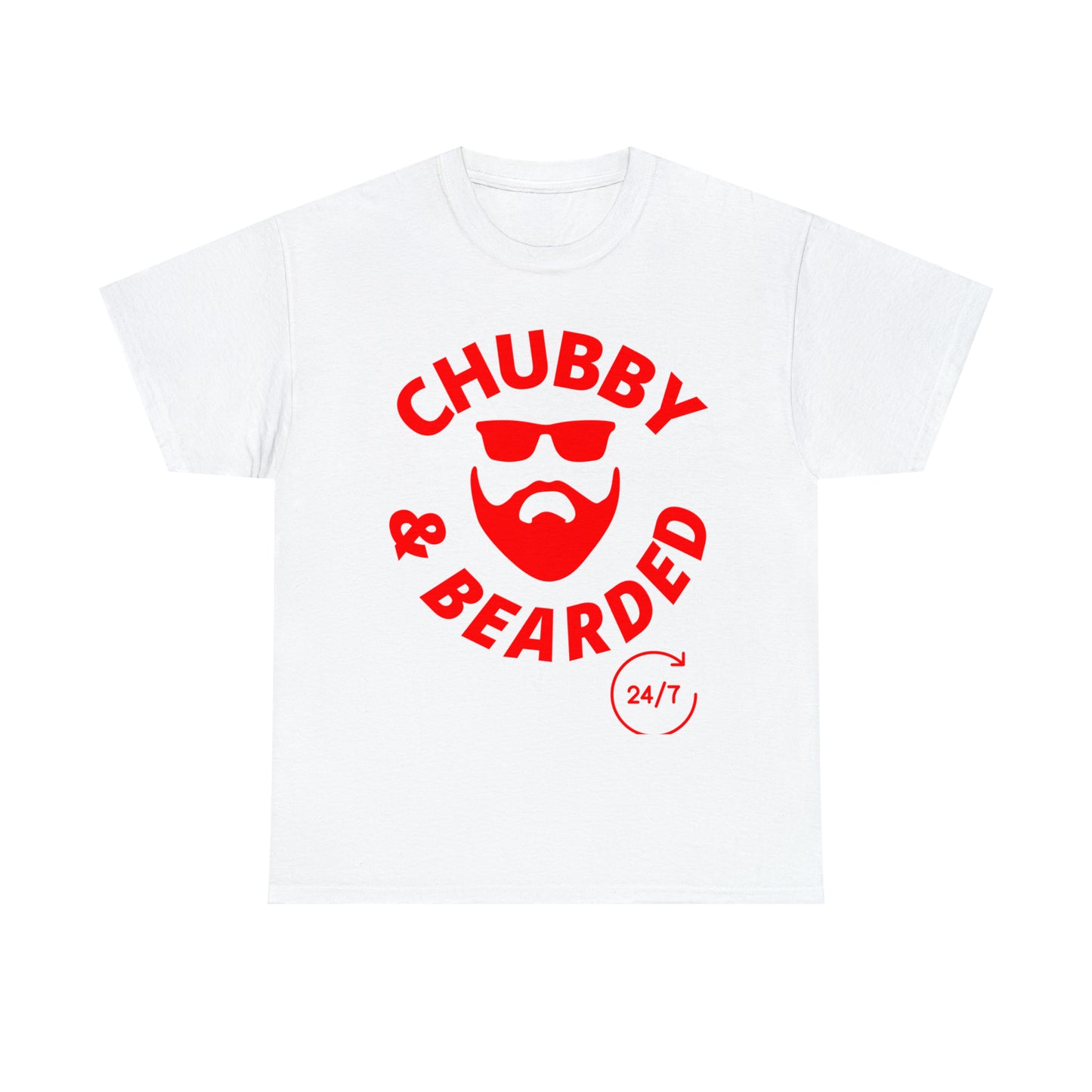 Chubby & Bearded (Red) Unisex Heavy Cotton Tee