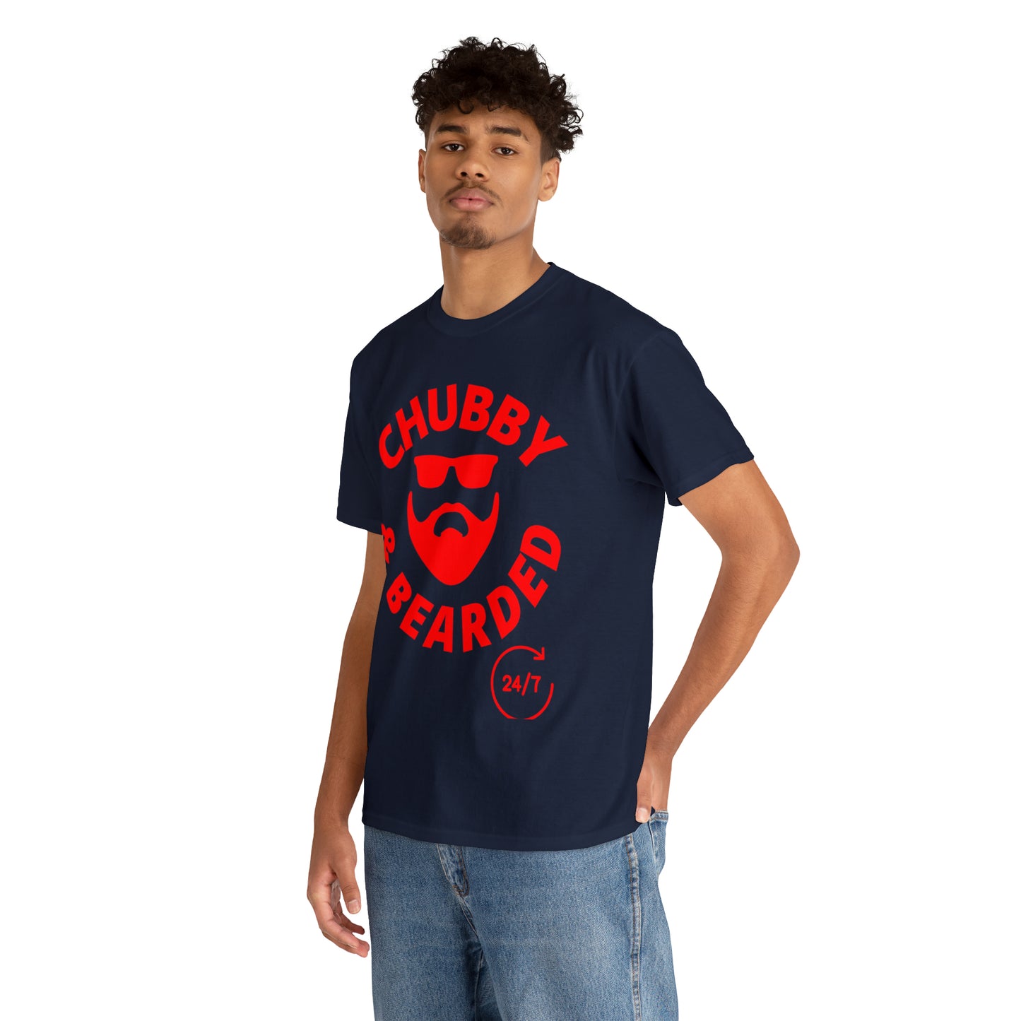 Chubby & Bearded (Red) Unisex Heavy Cotton Tee