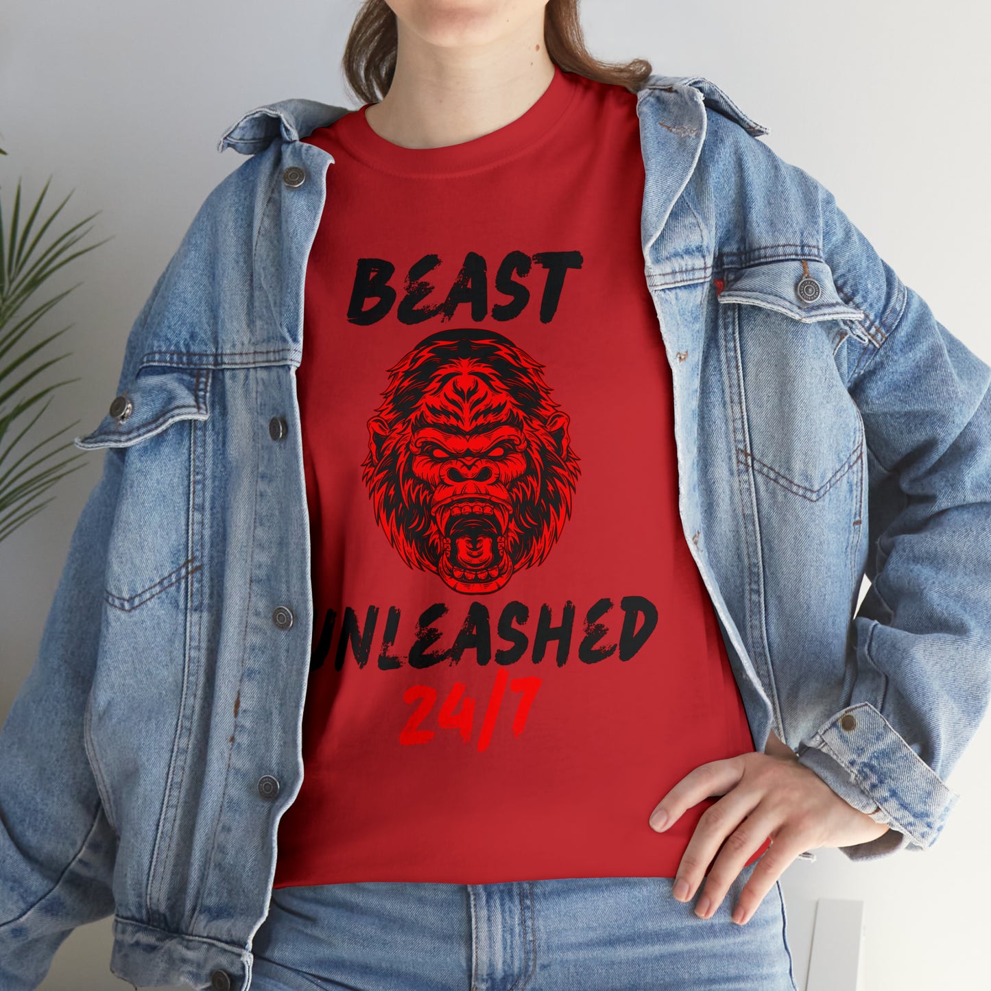 Beast Unleashed (Black Letters) Unisex Heavy Cotton Tee