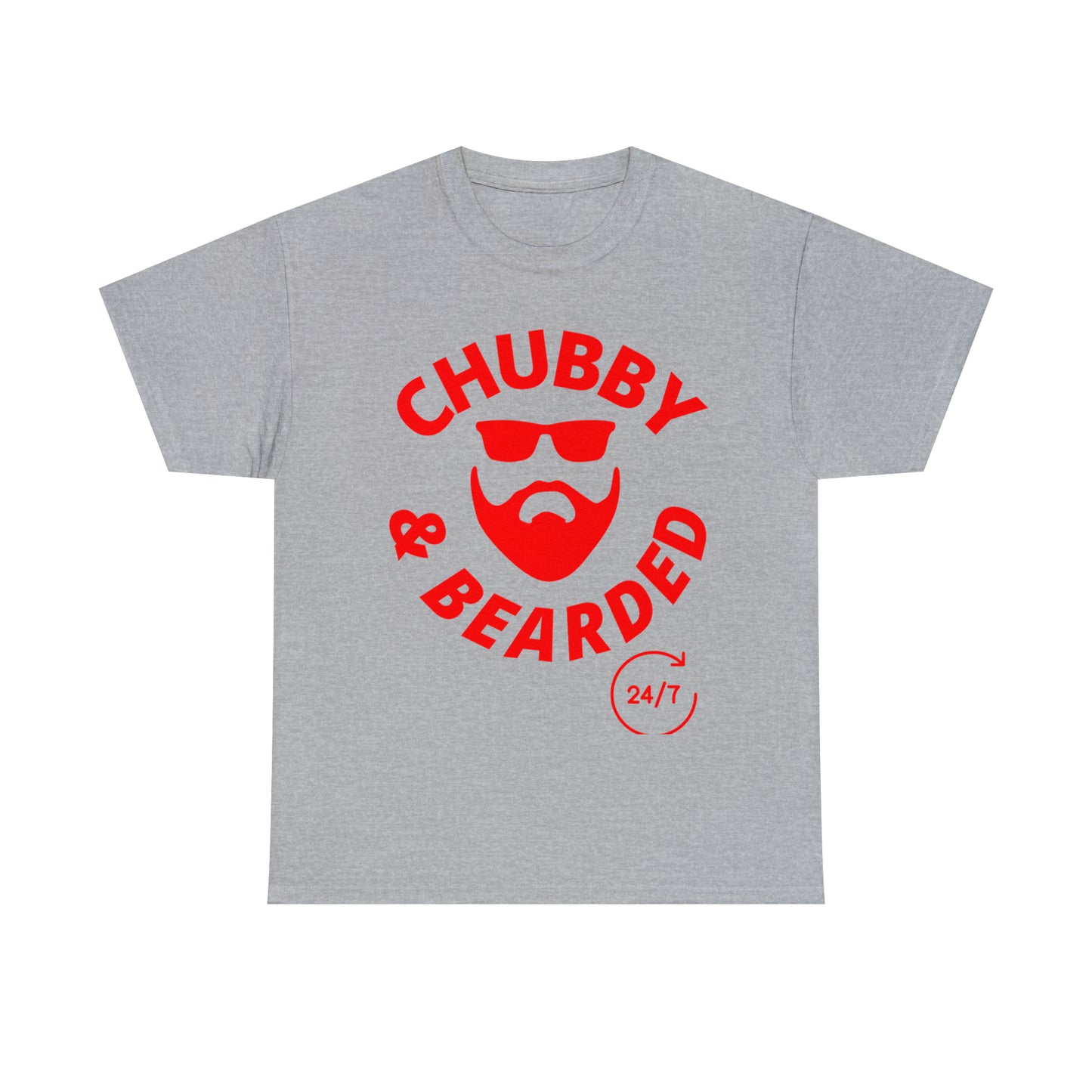 Chubby & Bearded (Red) Unisex Heavy Cotton Tee