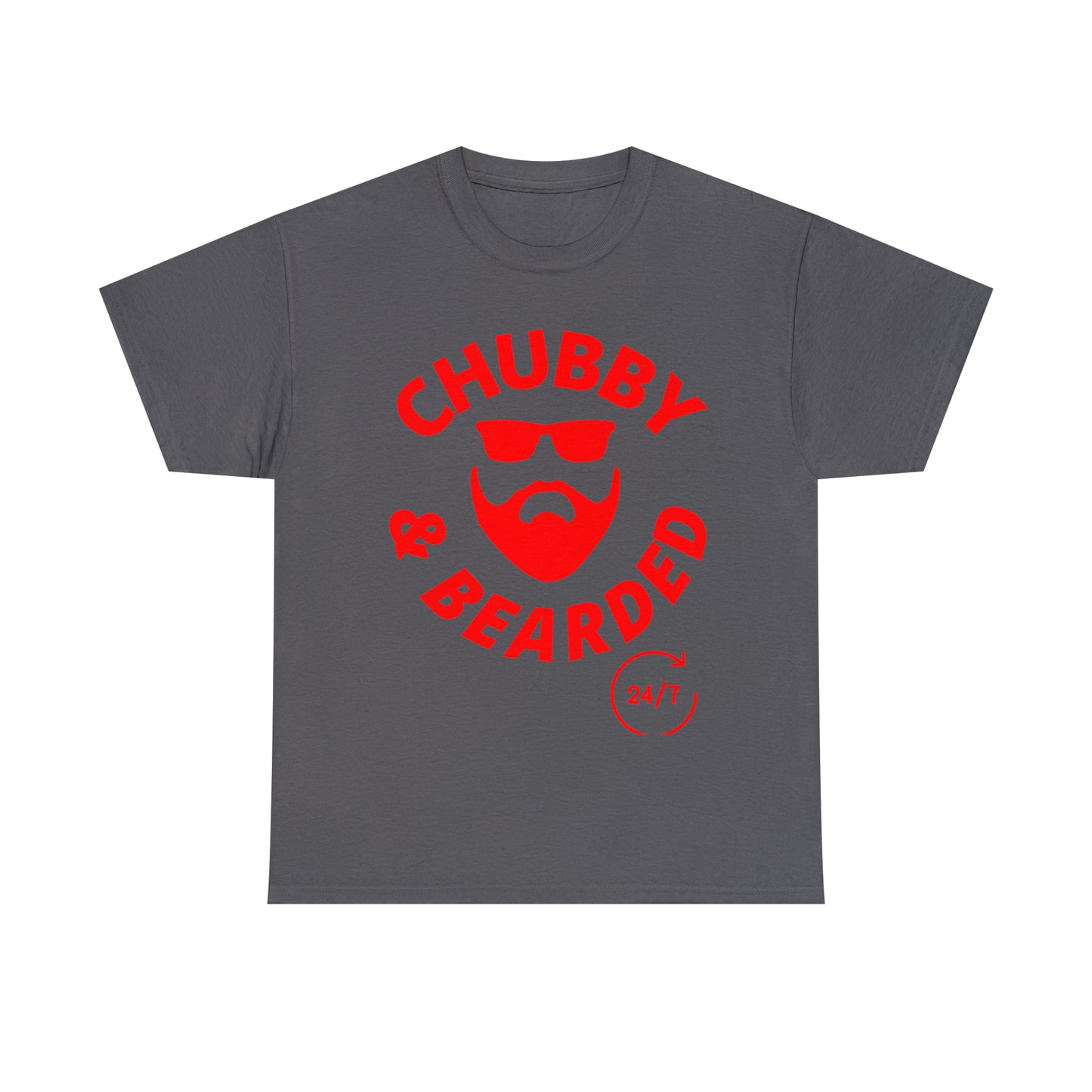 Chubby & Bearded (Red) Unisex Heavy Cotton Tee