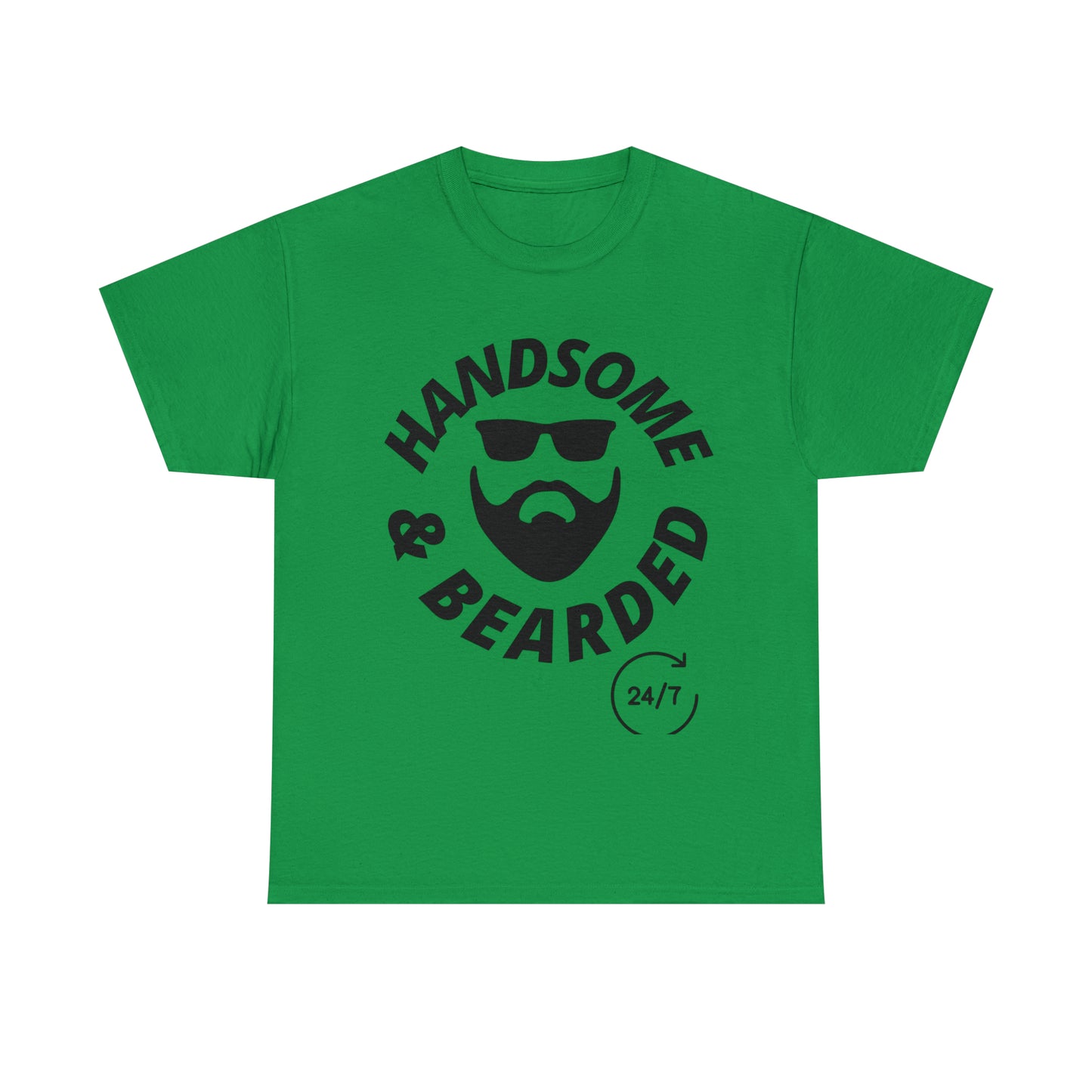 Handsome & Bearded (Black Letters) Unisex Heavy Cotton Tee