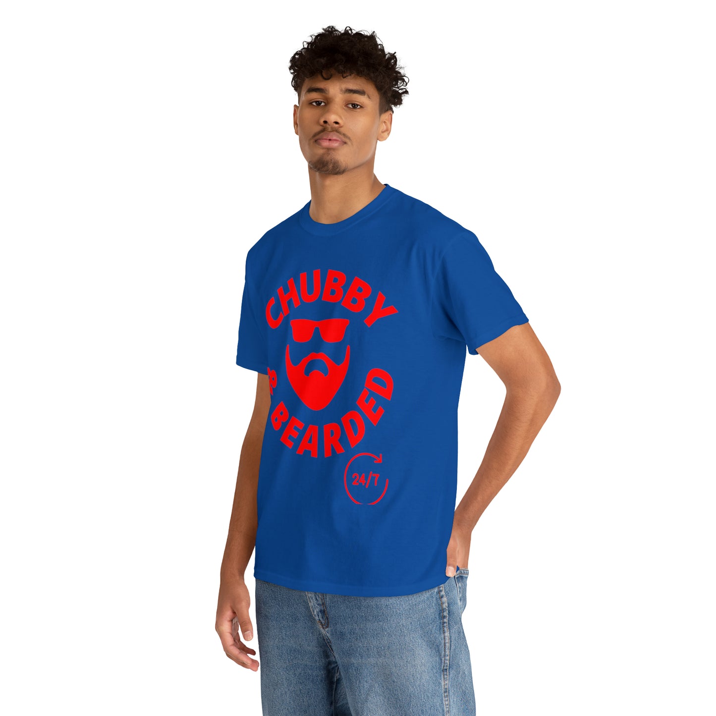 Chubby & Bearded (Red) Unisex Heavy Cotton Tee