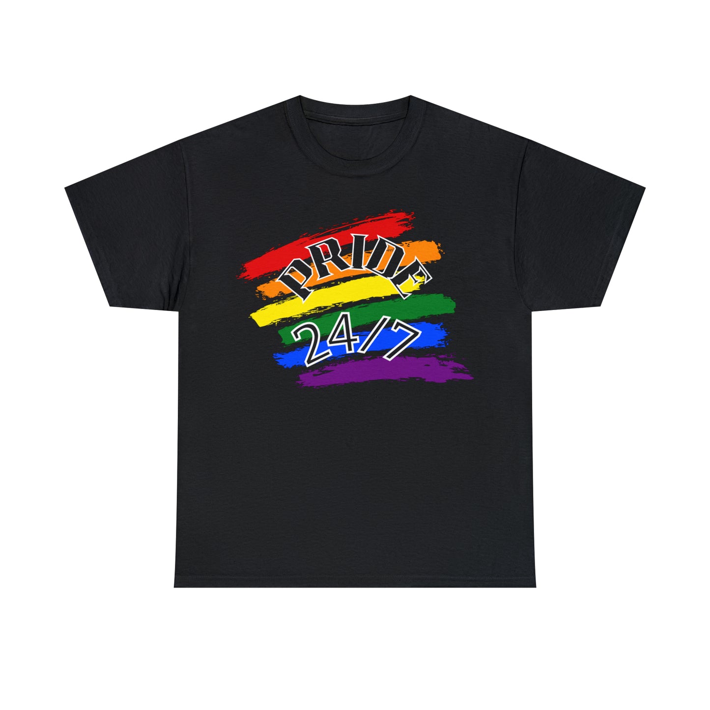 Pride 24/7 (Black Letters) Unisex Heavy Cotton Tee