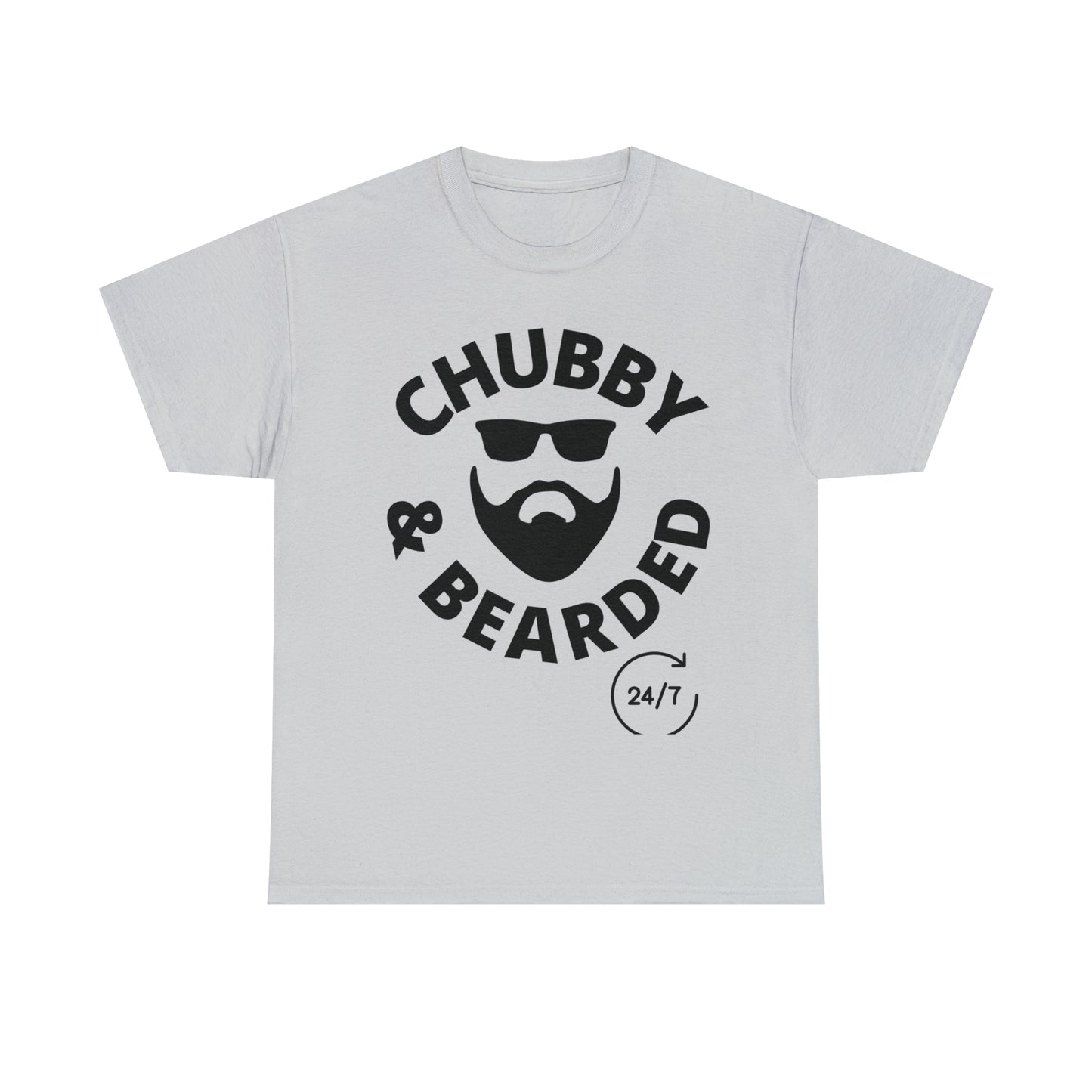 Chubby & Bearded (Black) Unisex Heavy Cotton Tee