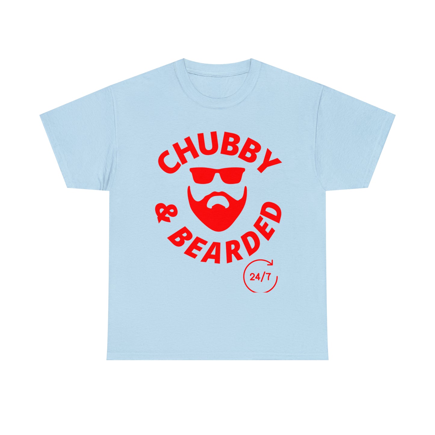 Chubby & Bearded (Red) Unisex Heavy Cotton Tee