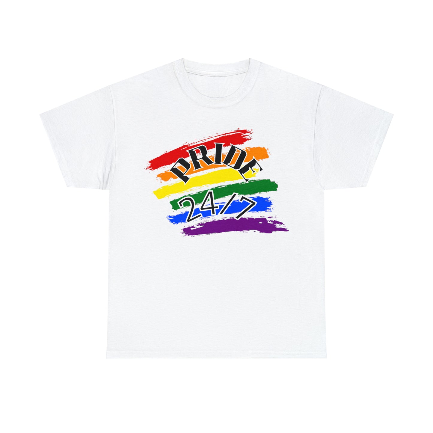 Pride 24/7 (Black Letters) Unisex Heavy Cotton Tee