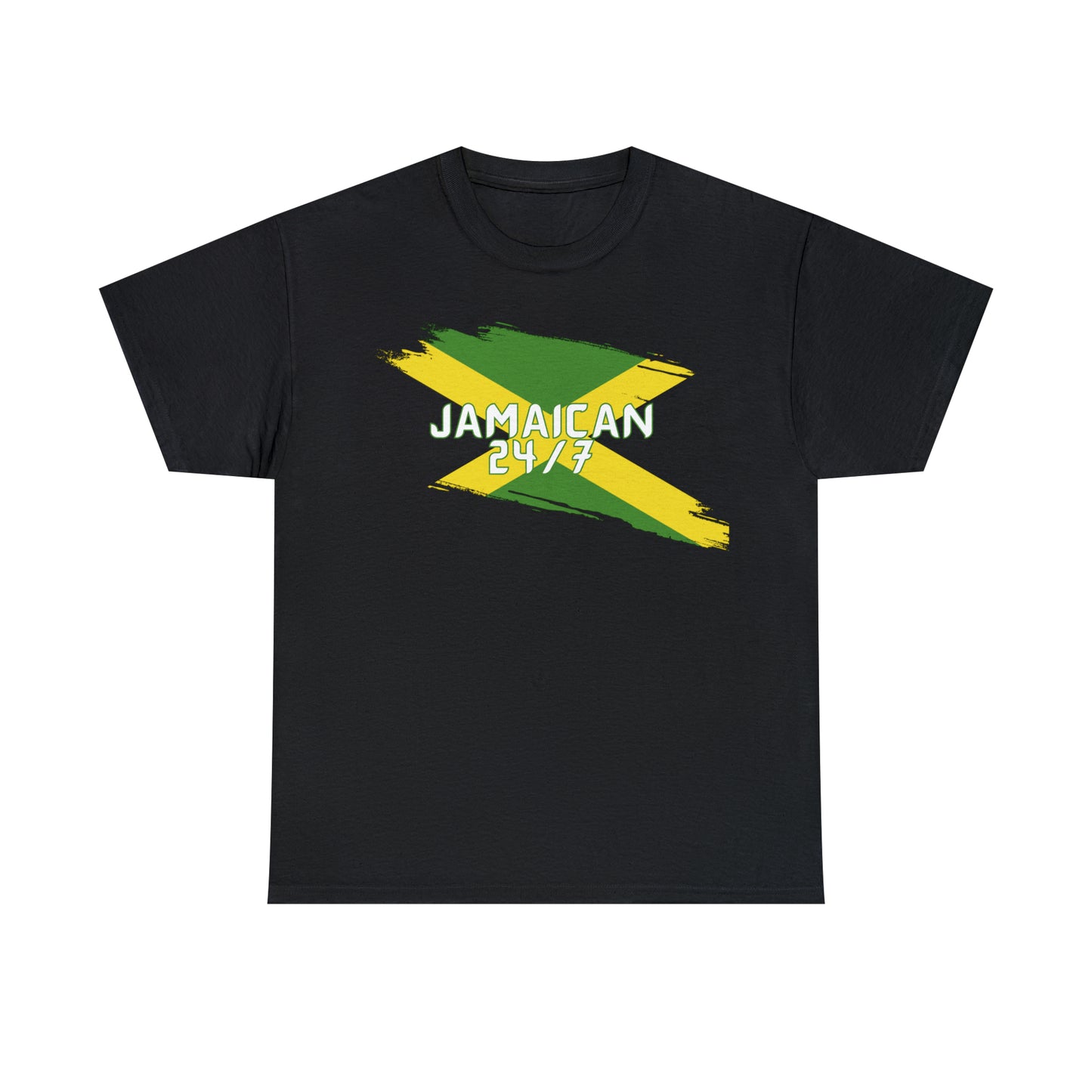 Jamaican 24/7 (White Letters) Unisex Heavy Cotton Tee